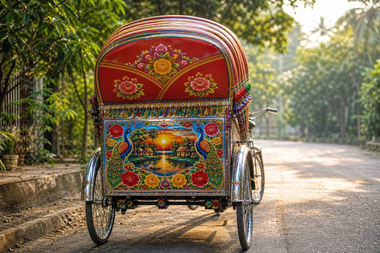 Dhaka's famous hand-painted rickshaw art