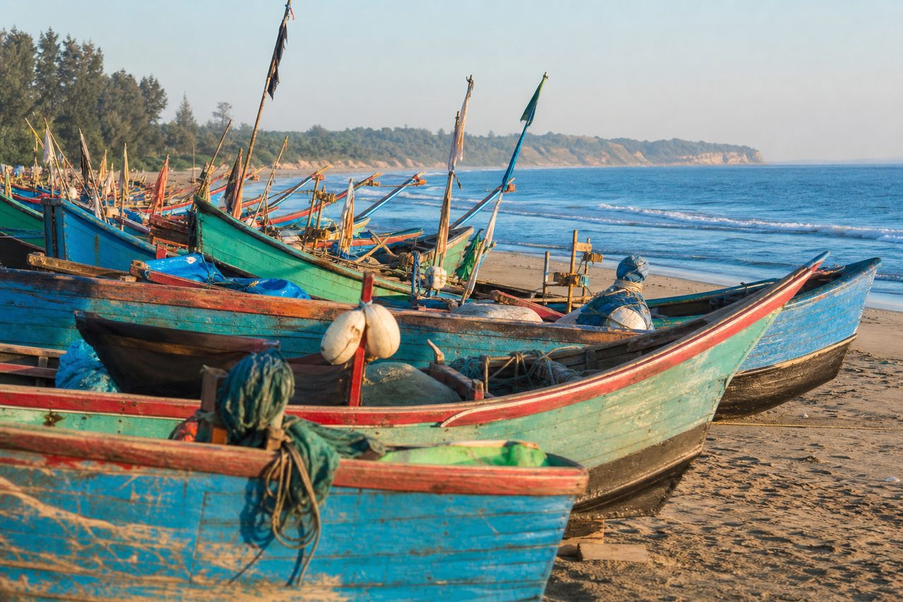 Fishing boats on the coast